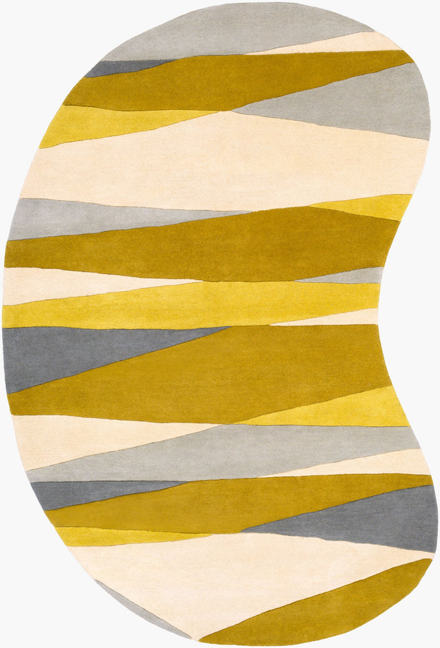 Livabliss Forum Fm-7203 Olive, Cream, Teal, Lime, Light Gray Rugs - novelty flat view
