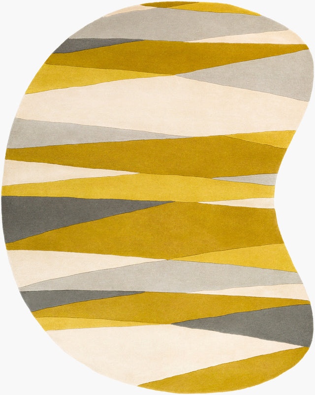 Livabliss Forum Fm-7203 Olive, Cream, Teal, Lime, Light Gray Rugs - novelty flat view