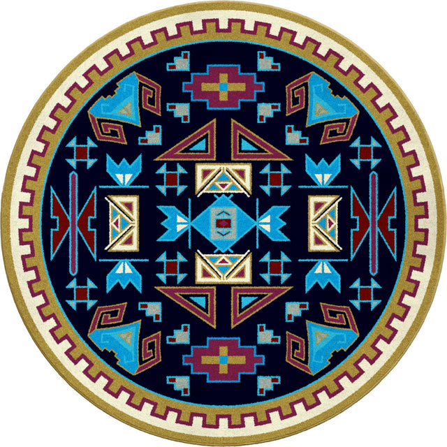 American Dakota Four Rams Copper Rug