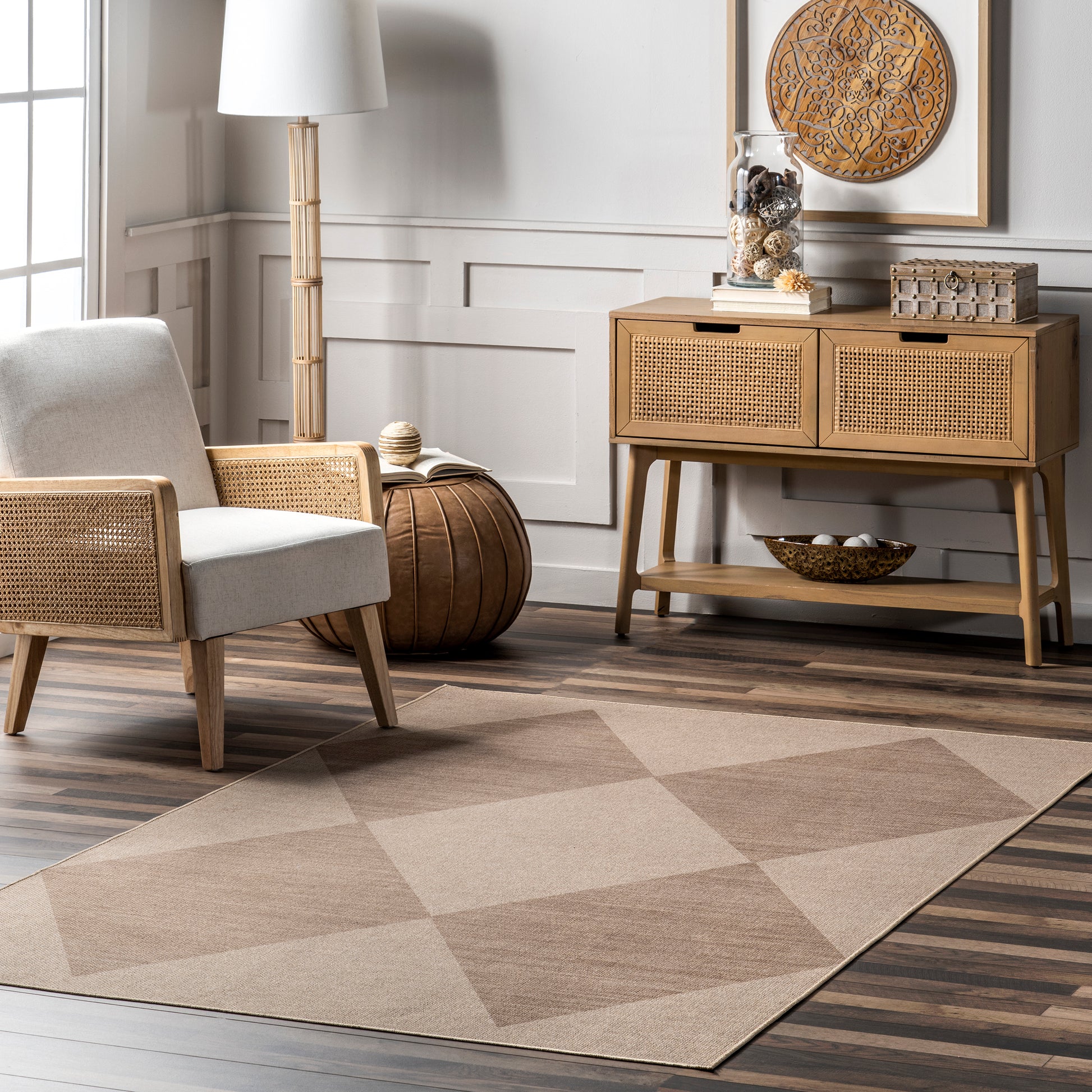 Nuloom Simple Diamond Easy Biwl19A Natural Area Rug