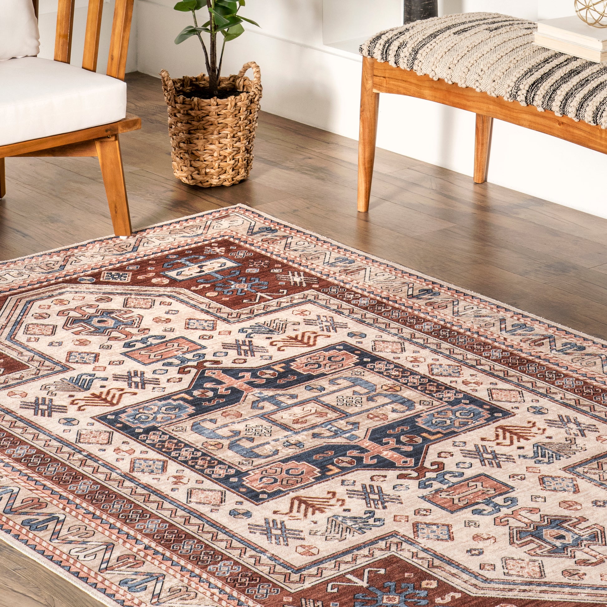 Nuloom Rla Tribal Bordered Birv97A Rust Area Rug