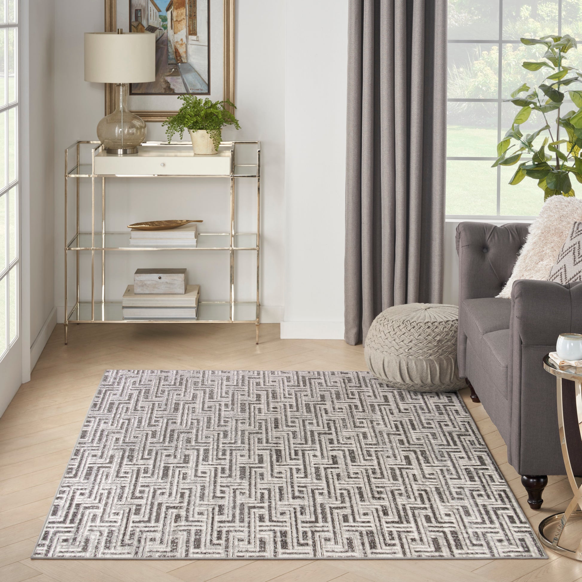 Nourison Serenity Home Srh04 Grey Ivory Area Rug