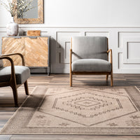 Nuloom Hilda Medallion Easy Biwl22A Natural Area Rug