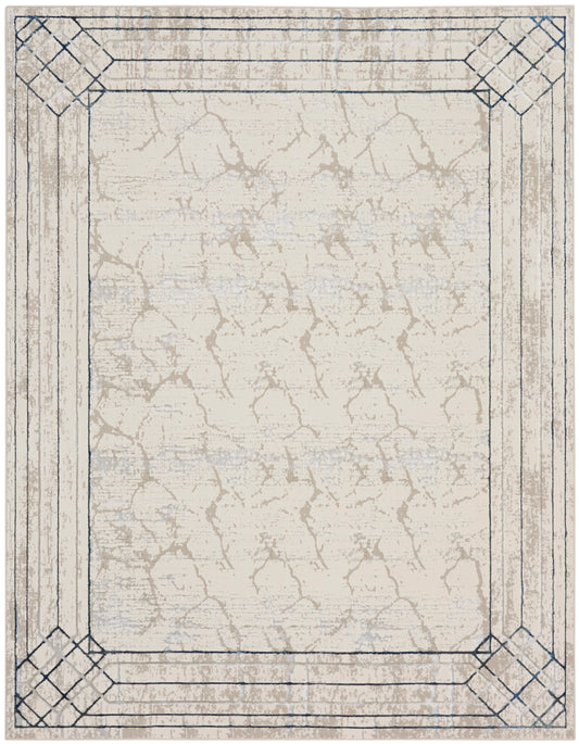 Nourison Glitz Glz03 Ivory/Taupe Area Rug