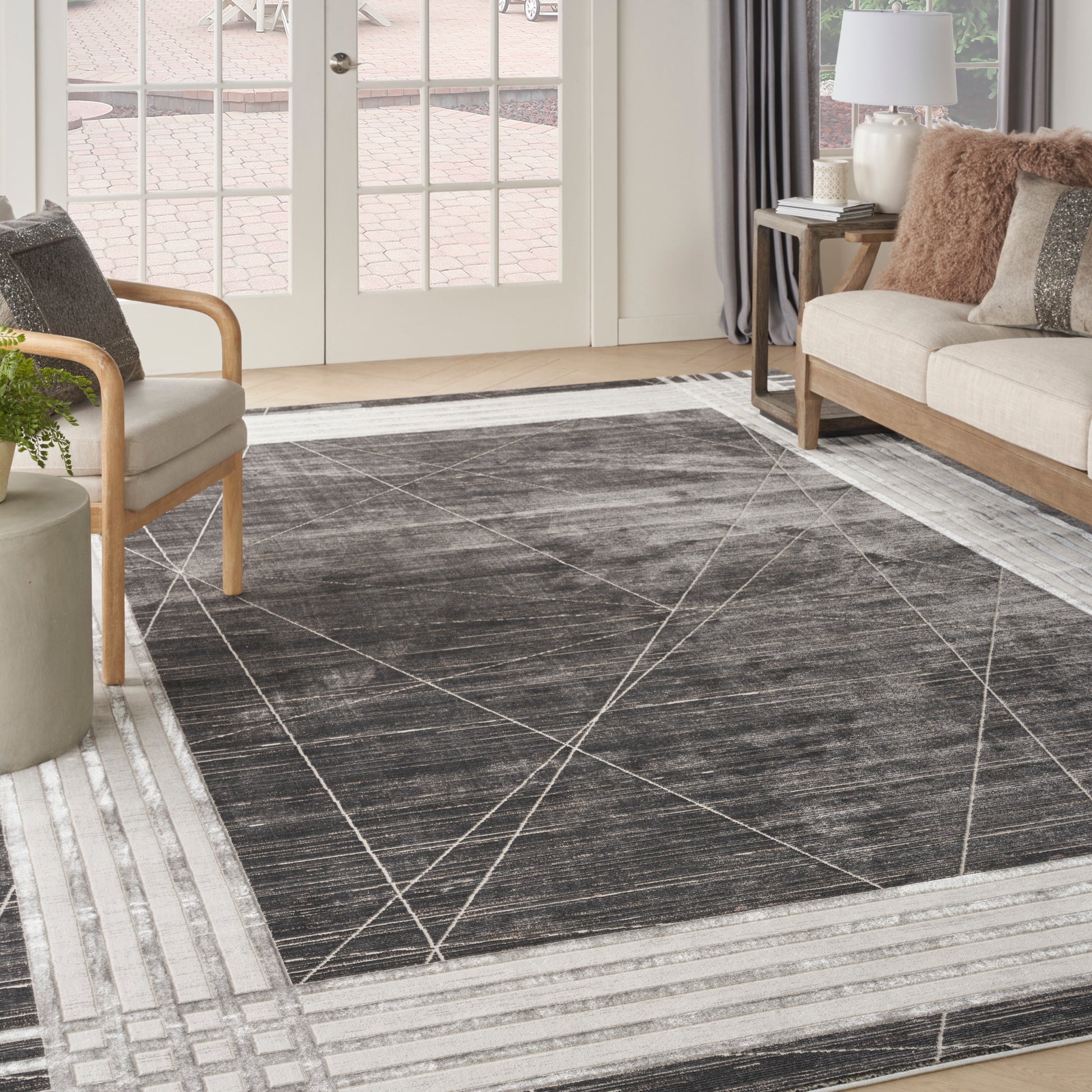 Nourison Desire Dsr01 Charcoal Silver Area Rug