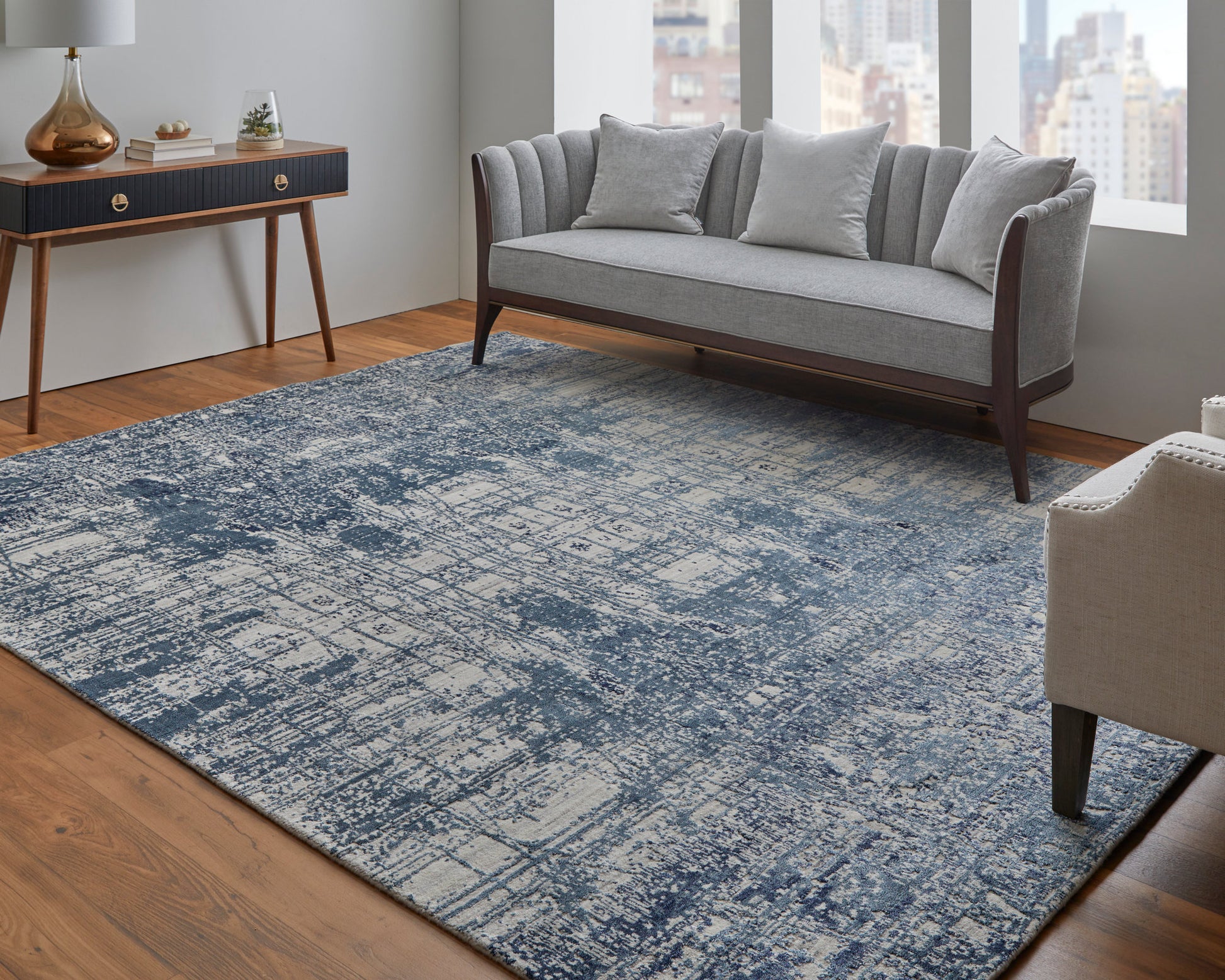 Feizy Eastfield Eas69Aef Blue/Ivory Area Rug