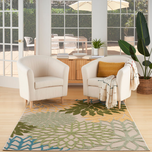 Nourison Aloha Alh05 Green Multicolor Area Rug