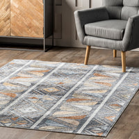 Nuloom Dolina Tribal Stripes Grhn01A Blue Area Rug