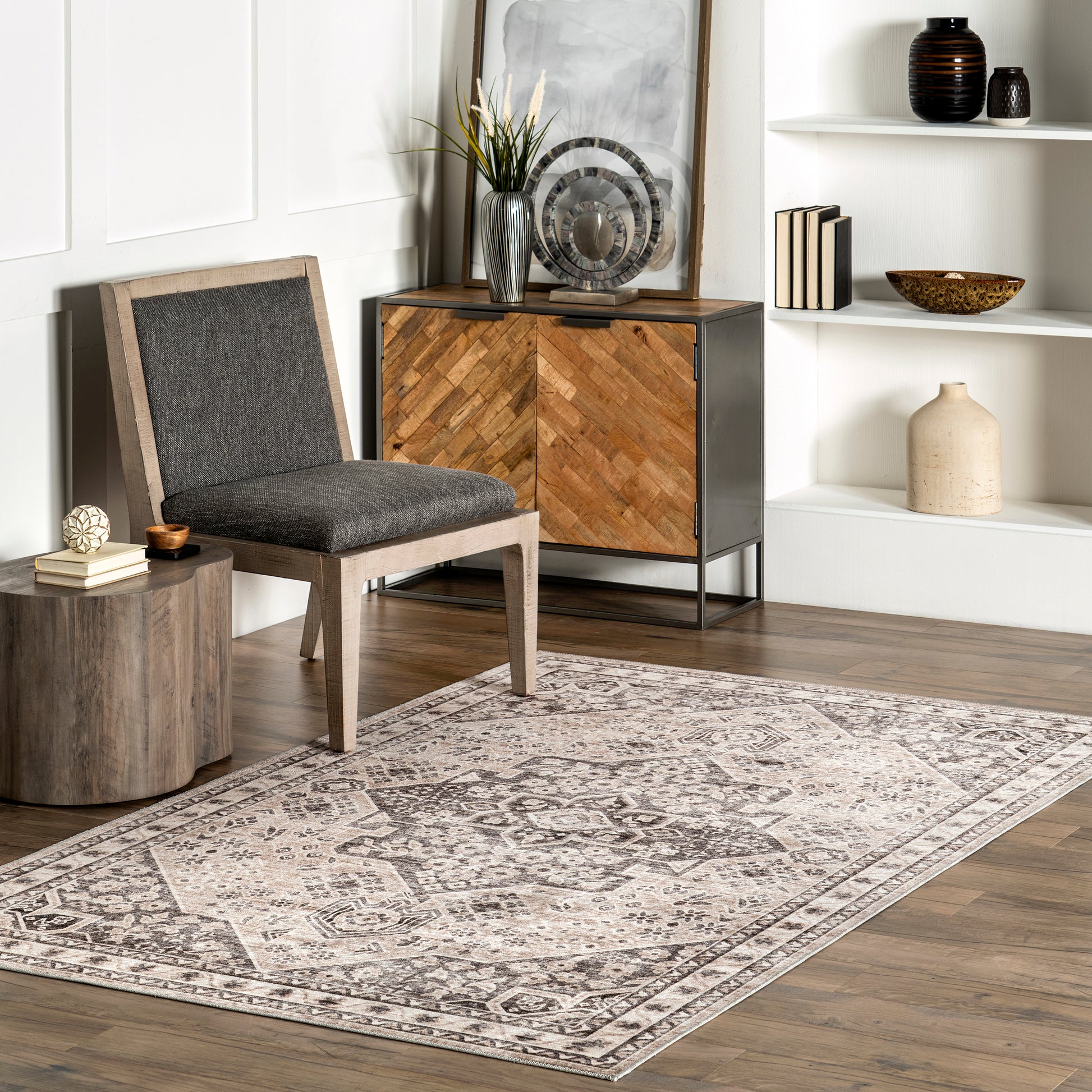 Nuloom Eira Medallion Hjth07A Taupe Area Rug