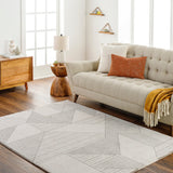 Surya Gavic Gvc-2314 Ivory, Medium Gray, Light Beige Rug.