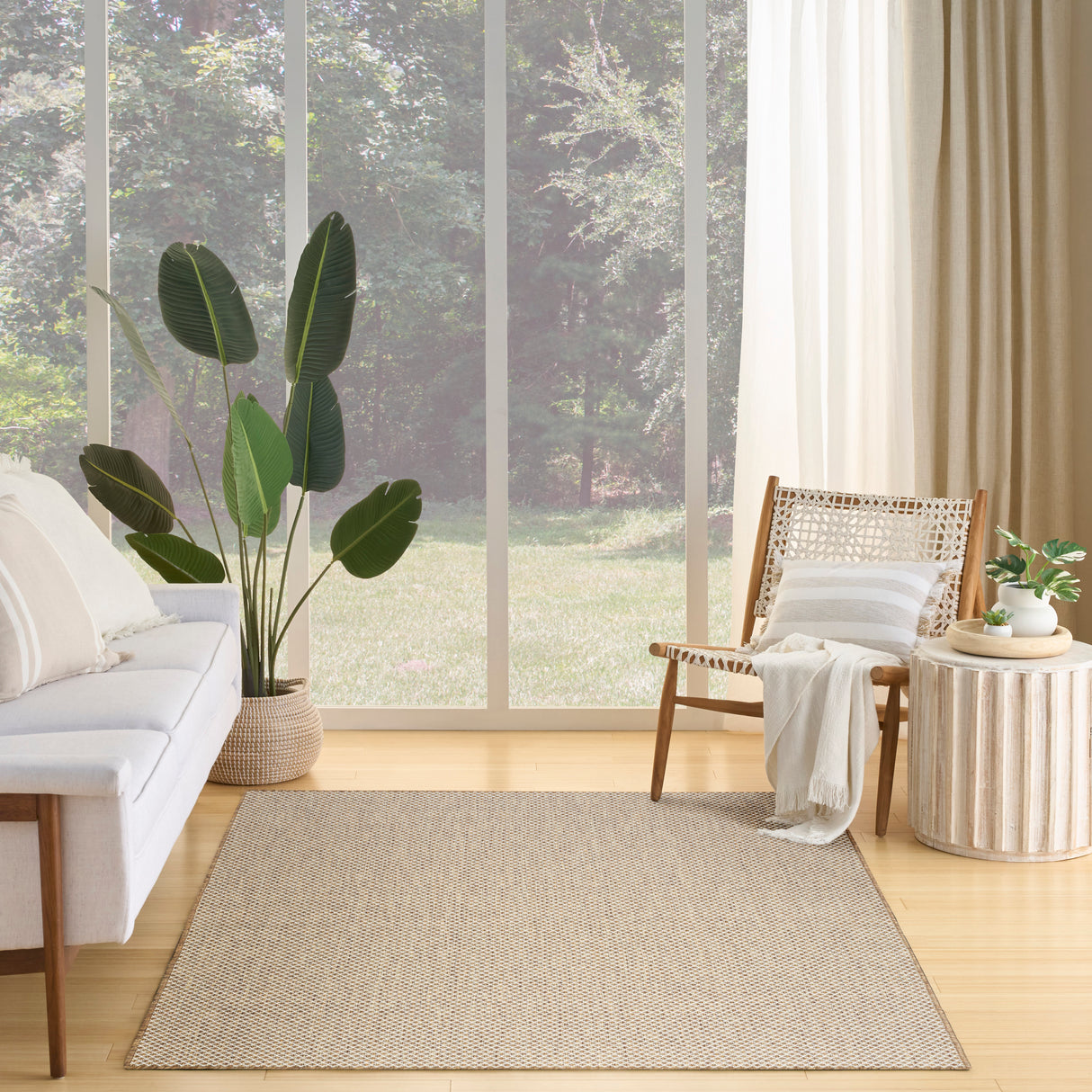 Nourison Courtyard COU01 Machine Made Jute, Ivory Rug