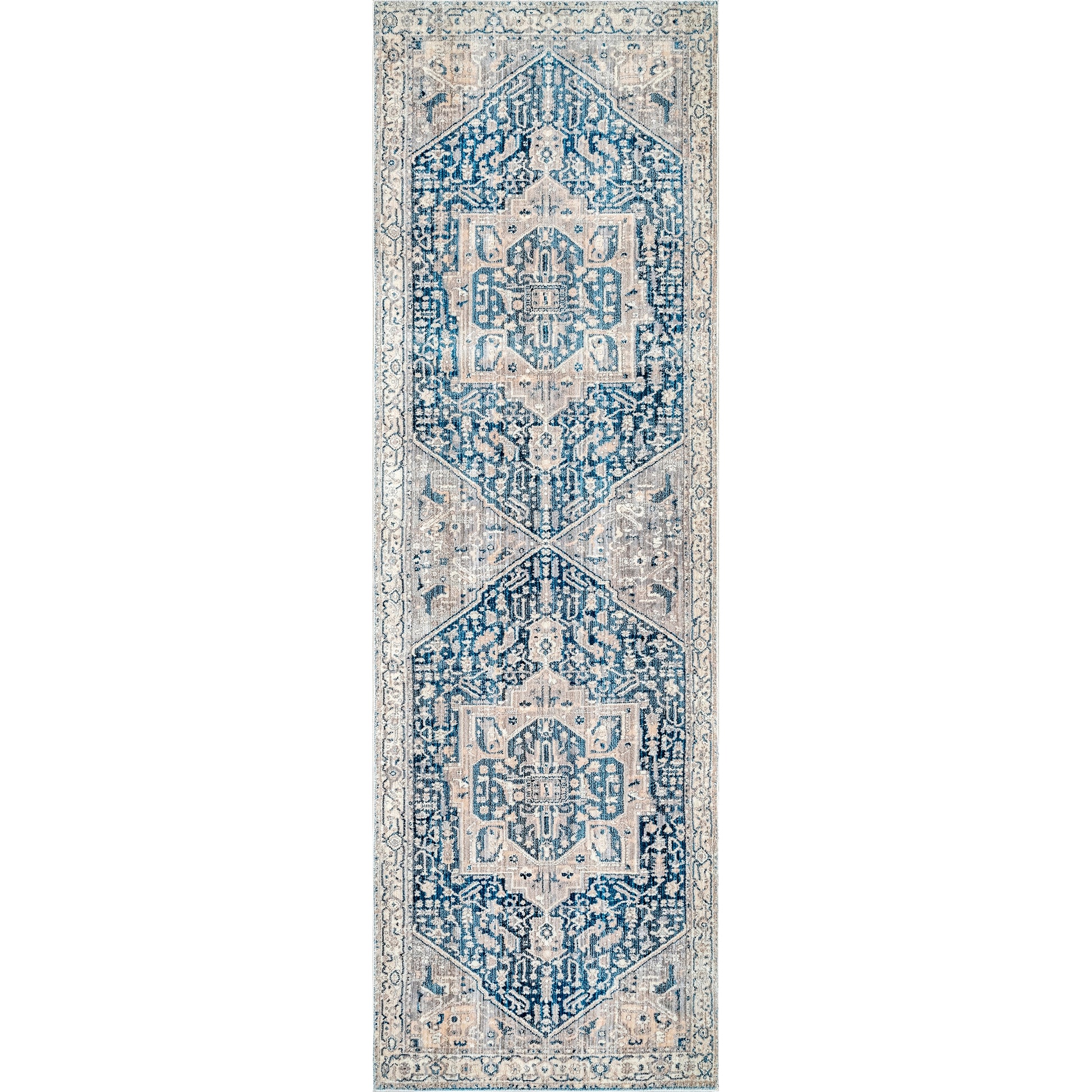 Nuloom Harriet Vintage Medallion Khmc04F Gray Area Rug