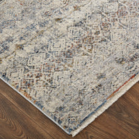 Feizy Kaia Kai39Glf Tan/Ivory/Blue Area Rug