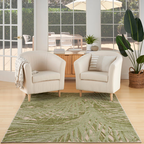 Nourison Aloha Alh41 Ivory Green Area Rug