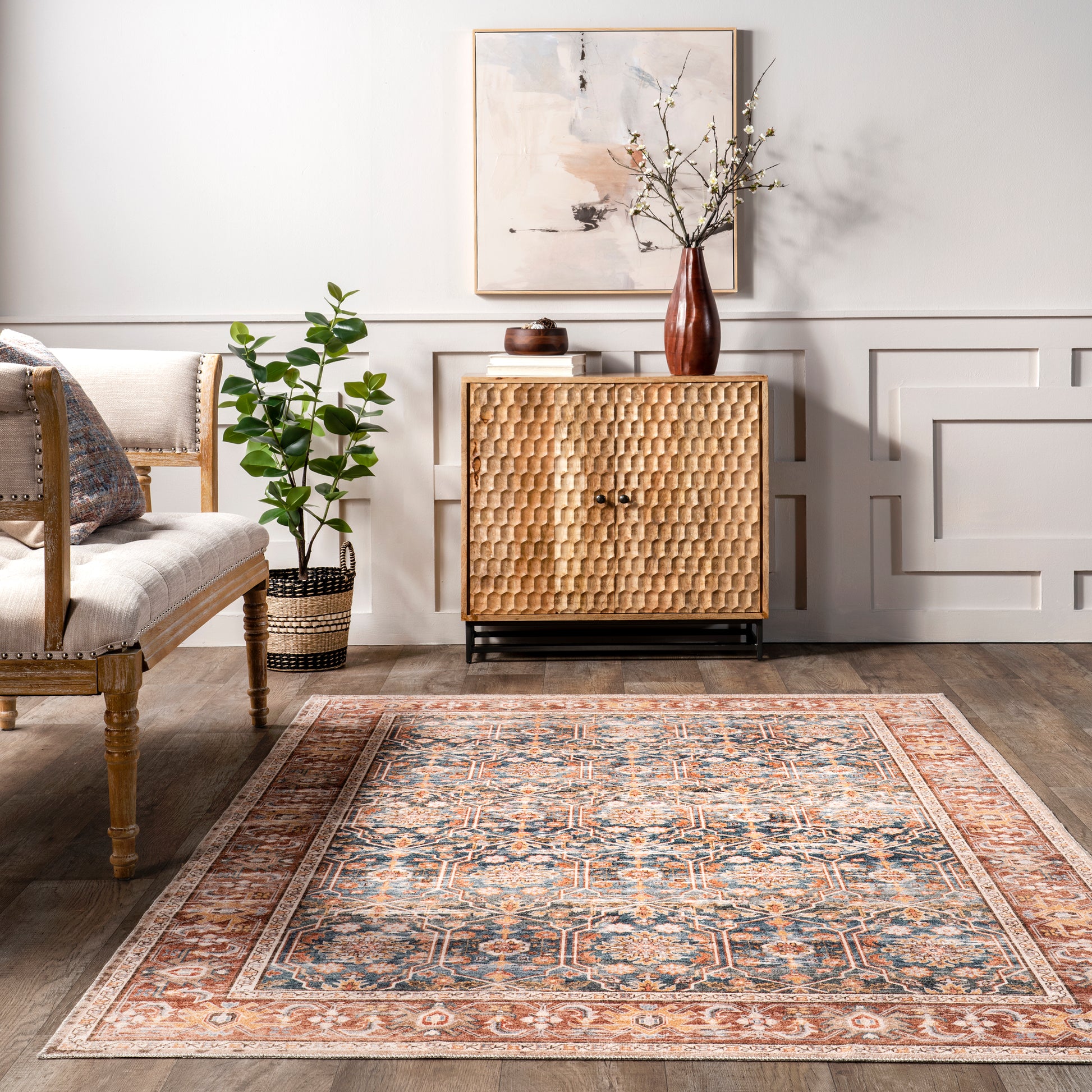 Nuloom Trixie Traditional Hjau57A Rust Area Rug