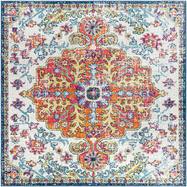 Surya Harput Hap-1000 Aqua, Off-White, Blue, Red, Saffron, Burnt Orange Rug.