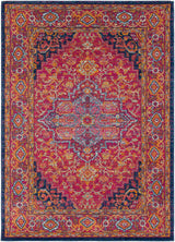 Surya Harput Hap-1009 Burgandy, Navy, Mustard, Burnt Orange, Teal, Ivory Rug.