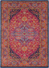 Surya Harput Hap-1009 Burgandy, Navy, Mustard, Burnt Orange, Teal, Ivory Rug.