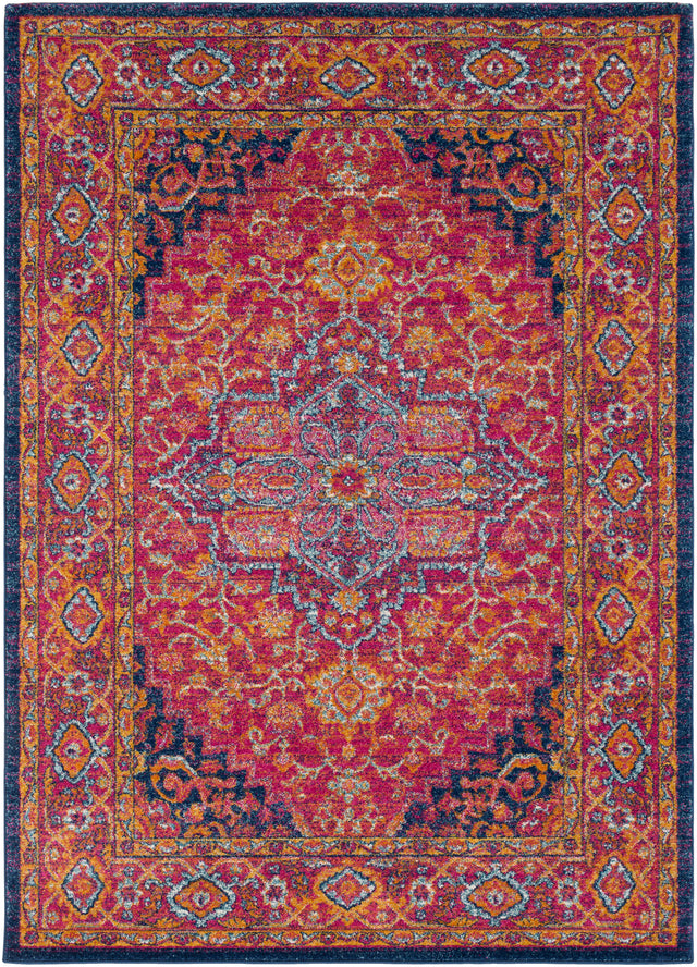 Surya Harput Hap-1009 Burgandy, Navy, Mustard, Burnt Orange, Teal, Ivory Rug