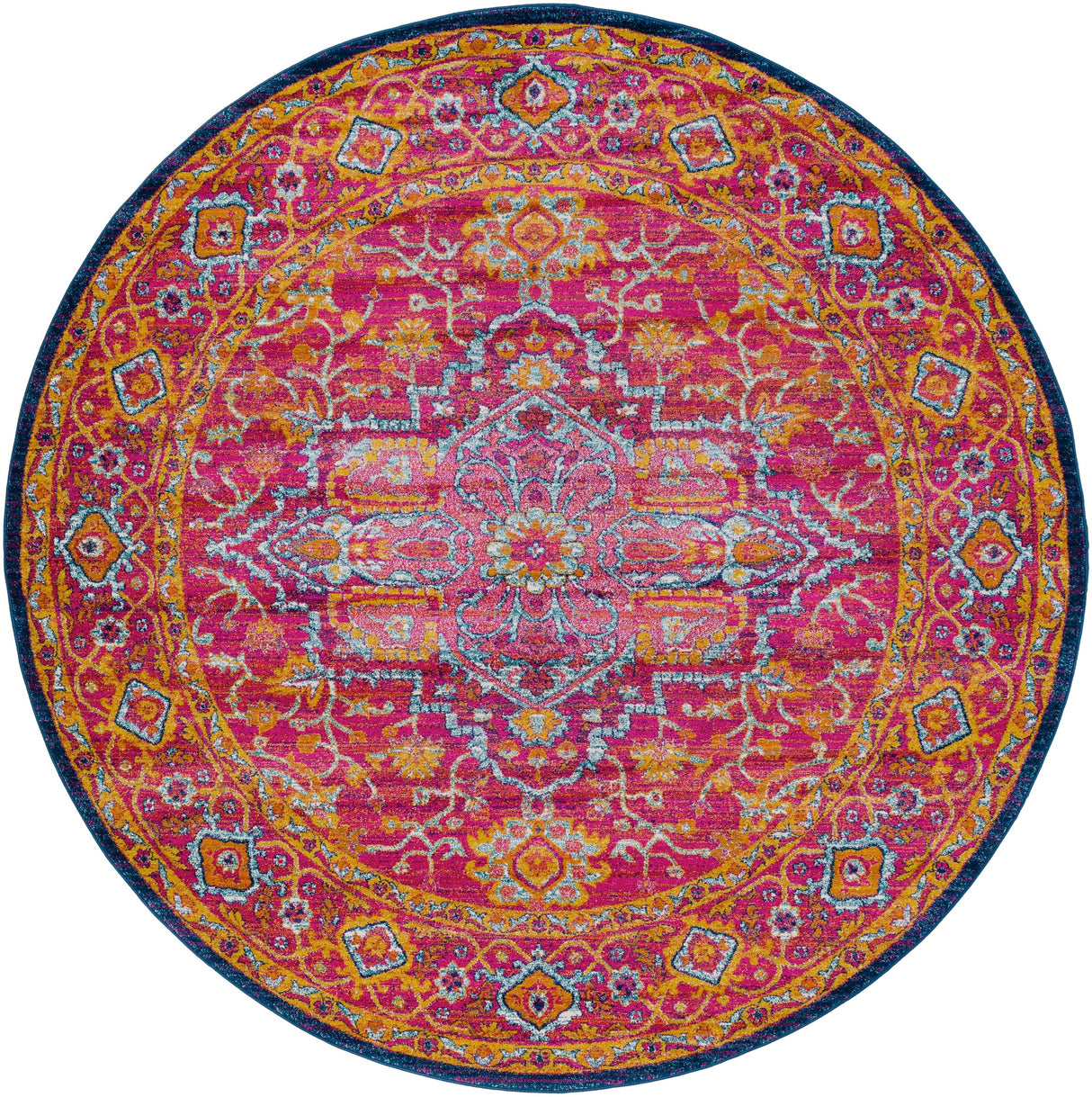 Surya Harput Hap-1009 Burgandy, Navy, Mustard, Burnt Orange, Teal, Ivory Rug.