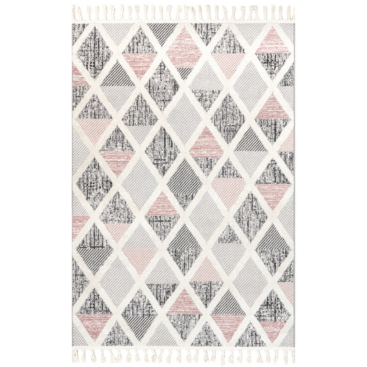 Nuloom Emlyn Diamond Lattice Oznn07A Gray Area Rug