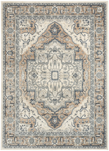 Nourison Quarry QUA18 Machine Made Ivory, Taupe Rug