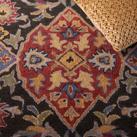 Safavieh Heritage Hg653H Charcoal/Red Rug.