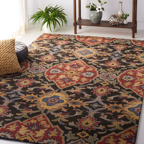 Safavieh Heritage Hg653H Charcoal/Red Rug.