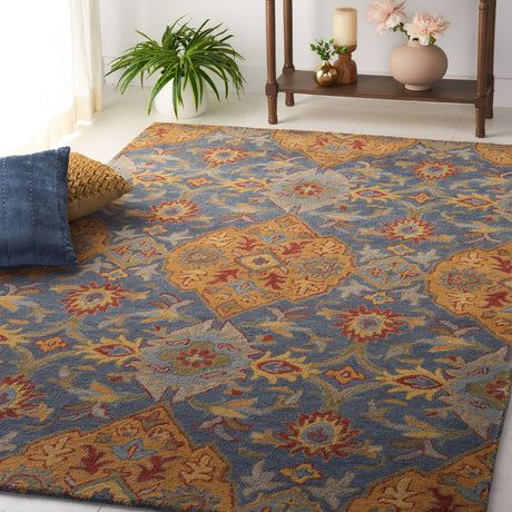 Safavieh Heritage Hg653M Navy/Gold Rug.