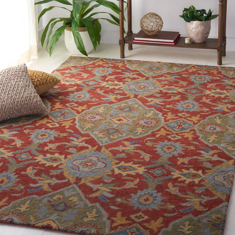 Safavieh Heritage Hg653Q Red/Green Rug.