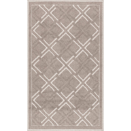 Nuloom Sheridan Textured Diamond Psko01C Beige Area Rug