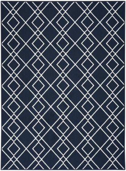 Nourison Modern Lines Mol01 Navy Area Rug