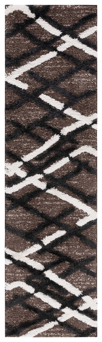 Safavieh Hi-Lo Shag Hls206T Brown/Ivory Charcoal Rug.