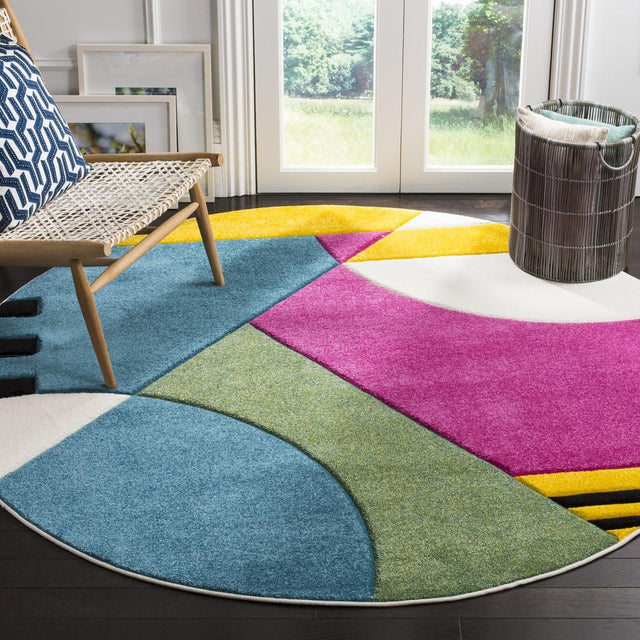 Safavieh Hollywood Hlw706C Peacock Blue / Fuchsia Rugs