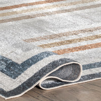 Nuloom Alienor Striped Grhn04A Blue Area Rug