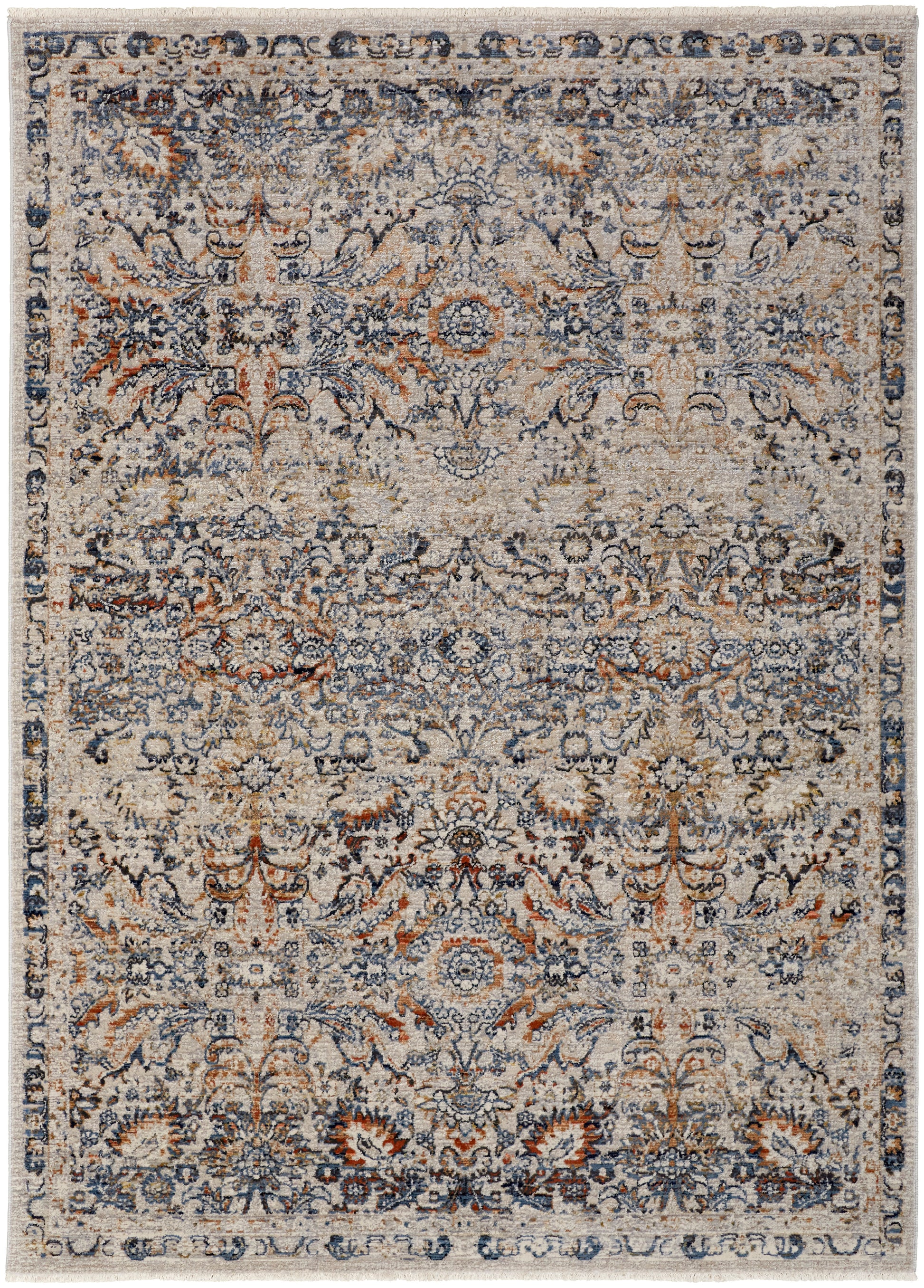 Feizy Kaia Kai39Gnf Tan/Blue/Orange Area Rug