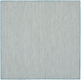 Nourison Courtyard COU01 Machine Made Ivory, Aqua Rug
