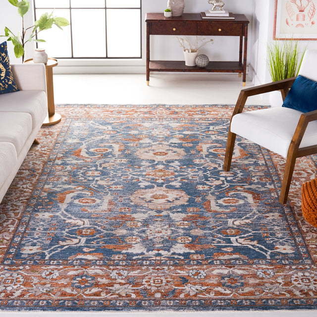 Safavieh Heirloom Hrl720M Blue/Rust Rug.