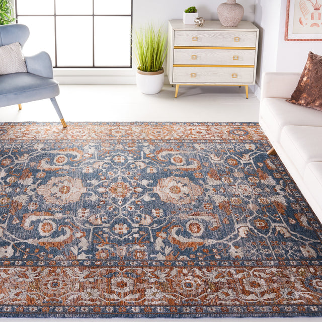 Safavieh Heirloom Hrl720M Blue/Rust Rug.