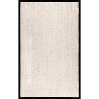 Nuloom Bordered Maryjo Sisal Zhss03B Black Area Rug