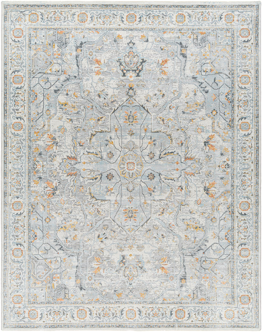 Surya Hassler Hsl-2306 Light Slate, Charcoal, Mustard, Plum Area Rug