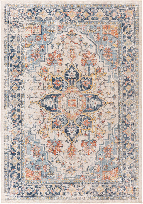 Surya Huntington Beach Htb-2300 Navy, Denim, Rust, Tan, Medium Gray, Light Beige Rug.