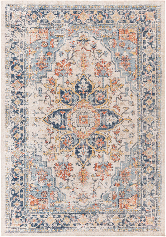 Surya Huntington Beach Htb-2300 Navy, Denim, Rust, Tan, Medium Gray, Light Beige Rug