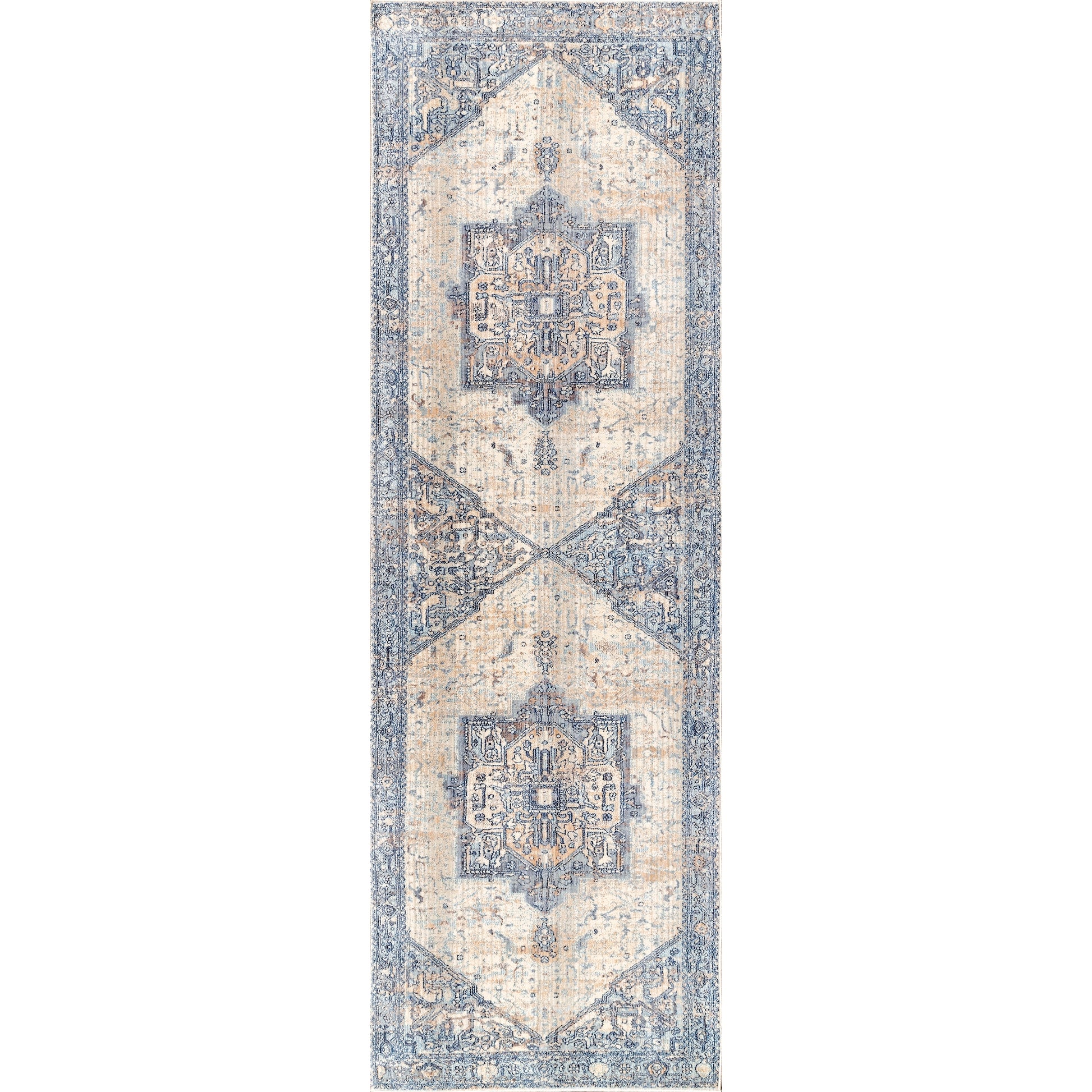 Nuloom Harriet Vintage Medallion Khmc04C Light Blue Area Rug