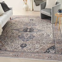 Nourison Grand Washables Grw05 Ivory Blue Area Rug