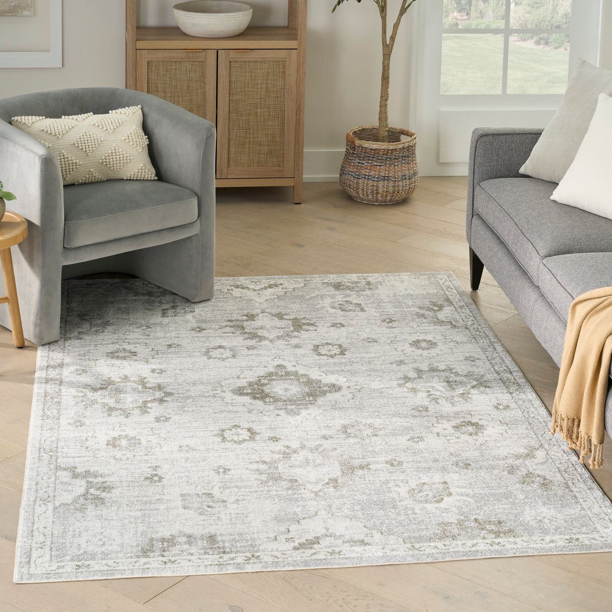 Nourison Astra Machine Washable ASW19 Machine Made Ivory Rug