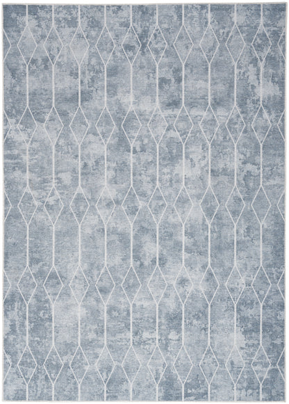 Nourison Machine Washable Series 1 X Nicole Curtis Sr107 Blue Grey Area Rug