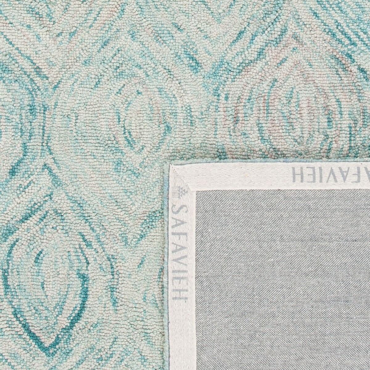Safavieh Ikat Ikt631A Ivory / Sea Blue Rugs