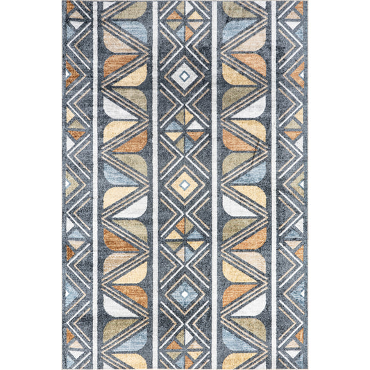 Nuloom Dolina Tribal Stripes Grhn01A Blue Area Rug