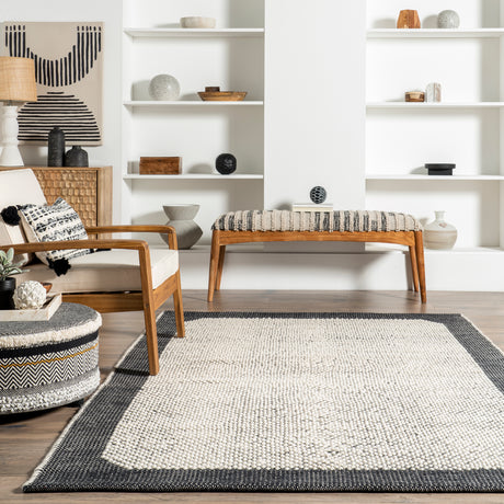 Nuloom Branna Casual Bordered Vemb01A Dark Gray Rug.